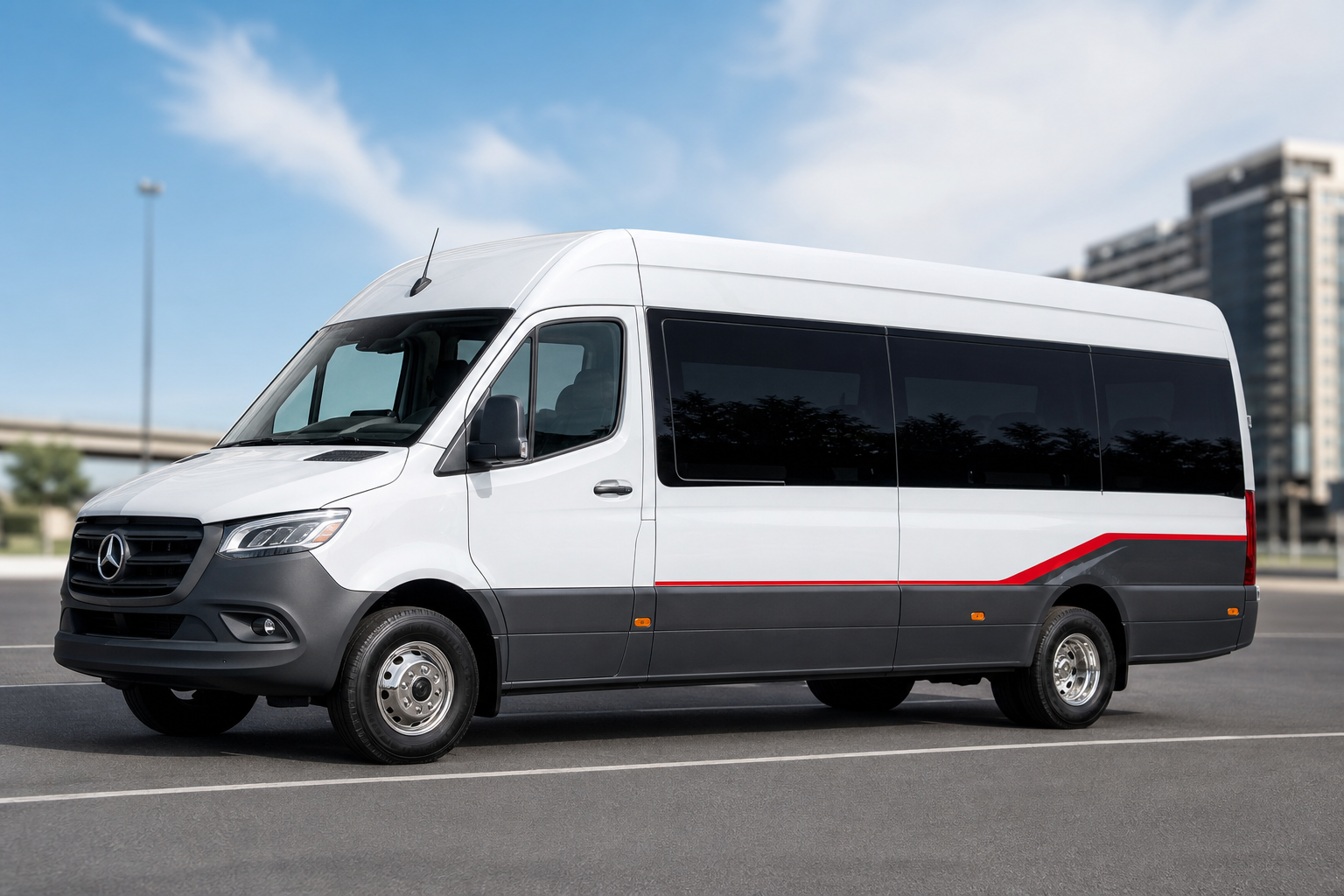 Executive minibus charter for up to 24 passengers, airport and city transfers